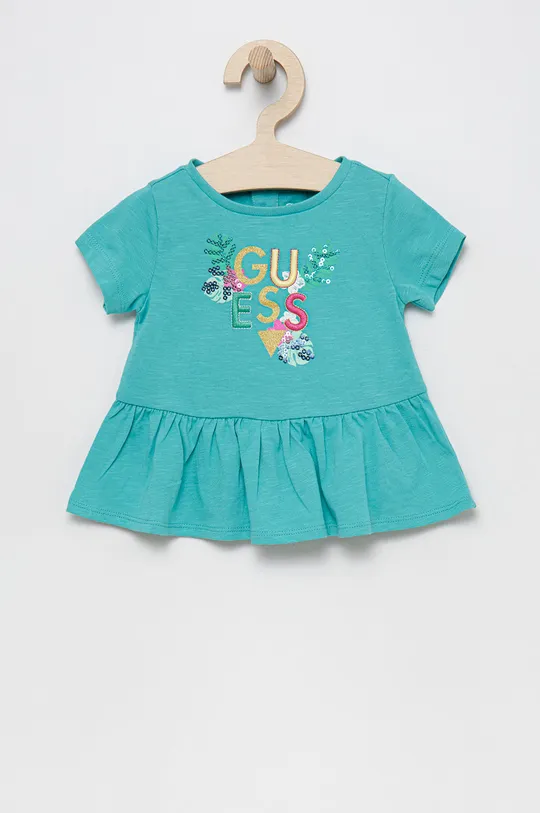 μπλε Παιδικό βαμβακερό μπλουζάκι Guess Για κορίτσια