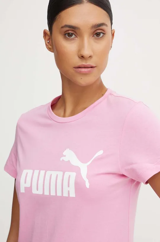 Дитяча бавовняна футболка Puma бавовна рожевий 586775