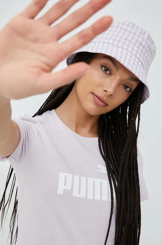 fioletowy Puma t-shirt bawełniany 586775 Dziewczęcy