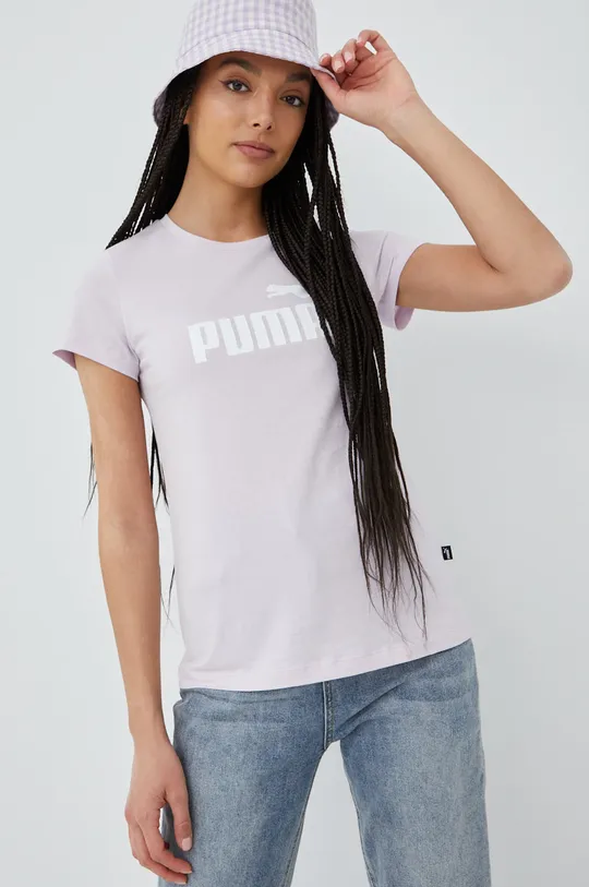 fioletowy Puma t-shirt bawełniany 586775
