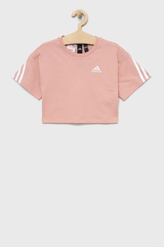 розовый Детская хлопковая футболка adidas Performance HD4358 Для девочек