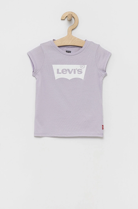 fioletowy Levi's t-shirt bawełniany dziecięcy Dziewczęcy