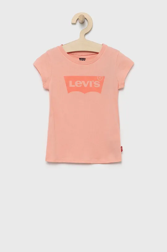 różowy Levi's t-shirt bawełniany dziecięcy Dziewczęcy