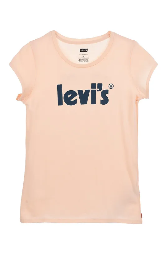 πορτοκαλί Παιδικό βαμβακερό μπλουζάκι Levi's Για κορίτσια