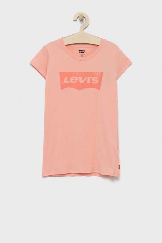 brudny róż Levi's t-shirt bawełniany dziecięcy Dziewczęcy