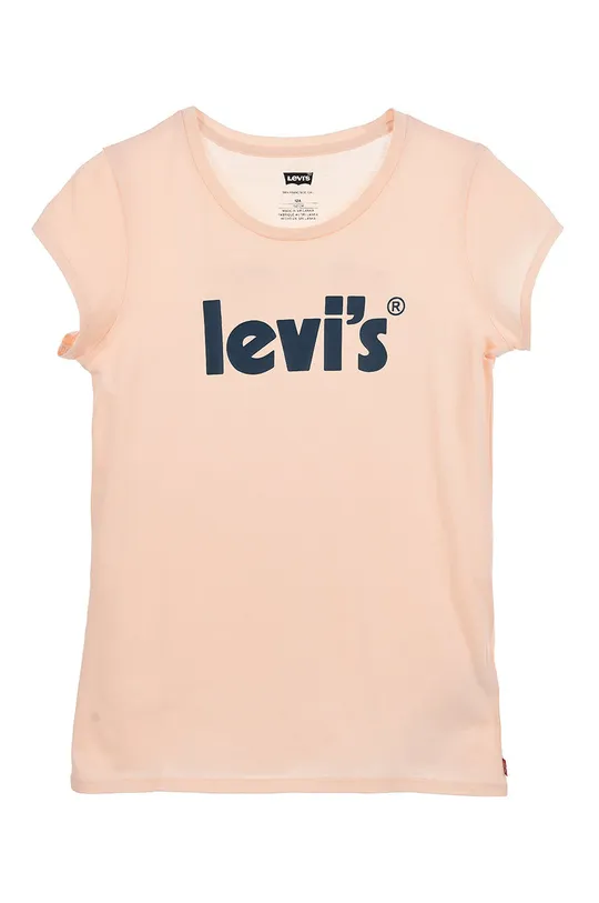 oranžna Levi's bombažna otroška majica Dekliški