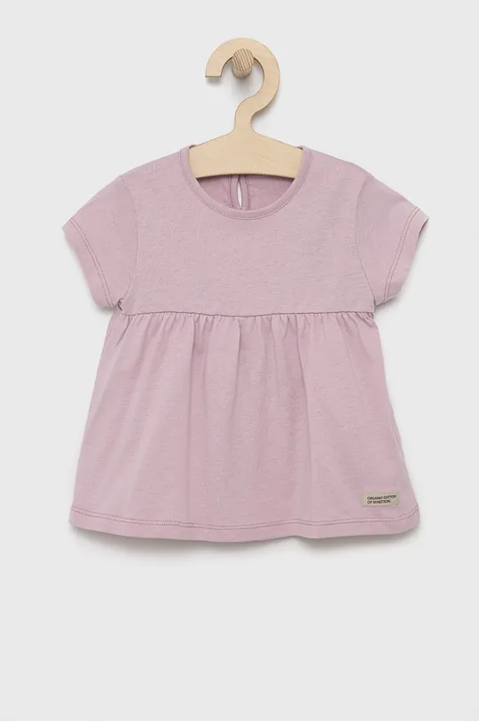 różowy United Colors of Benetton sukienka bawełniana dziecięca Dziewczęcy