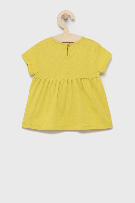 United Colors of Benetton sukienka bawełniana dziecięca żółto - zielony