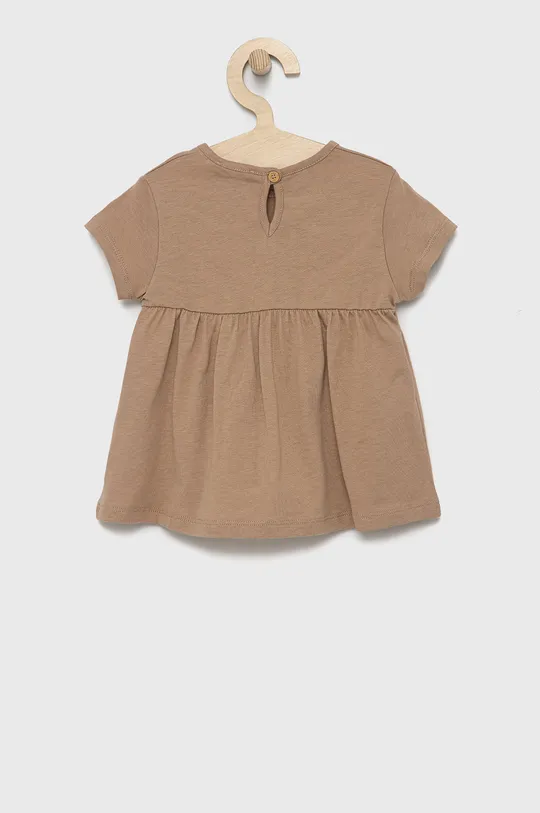 Хлопковое детское платье United Colors of Benetton коричневый