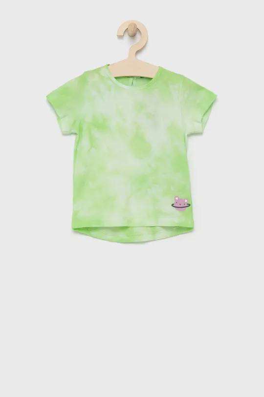 zelena Otroška bombažna kratka majica United Colors of Benetton Dekliški