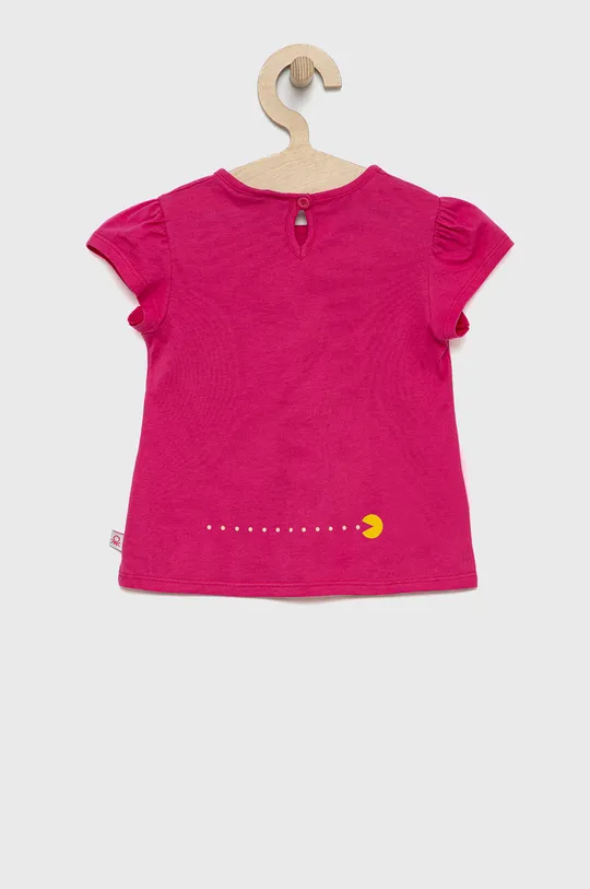 Дитяча бавовняна футболка United Colors of Benetton рожевий