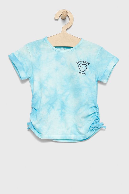 albastru deschis United Colors of Benetton tricou de bumbac pentru copii De fete