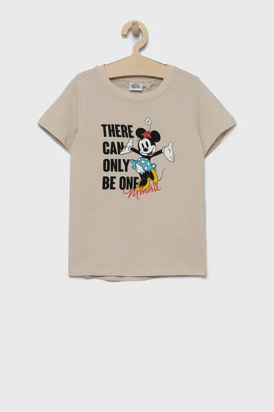 beżowy Kids Only T-shirt bawełniany dziecięcy x Disney Dziewczęcy