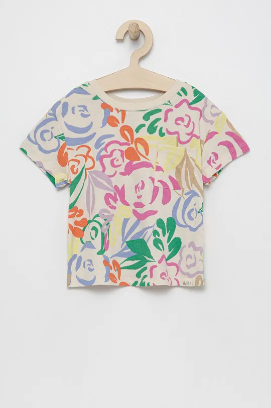 šarena Dječja pamučna majica kratkih rukava GAP Za djevojčice