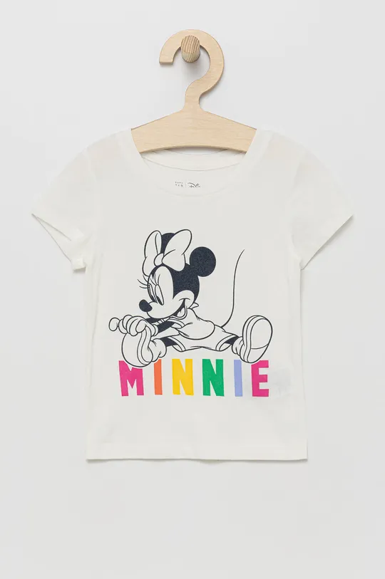 biały GAP t-shirt bawełniany dziecięcy x Disney Dziewczęcy