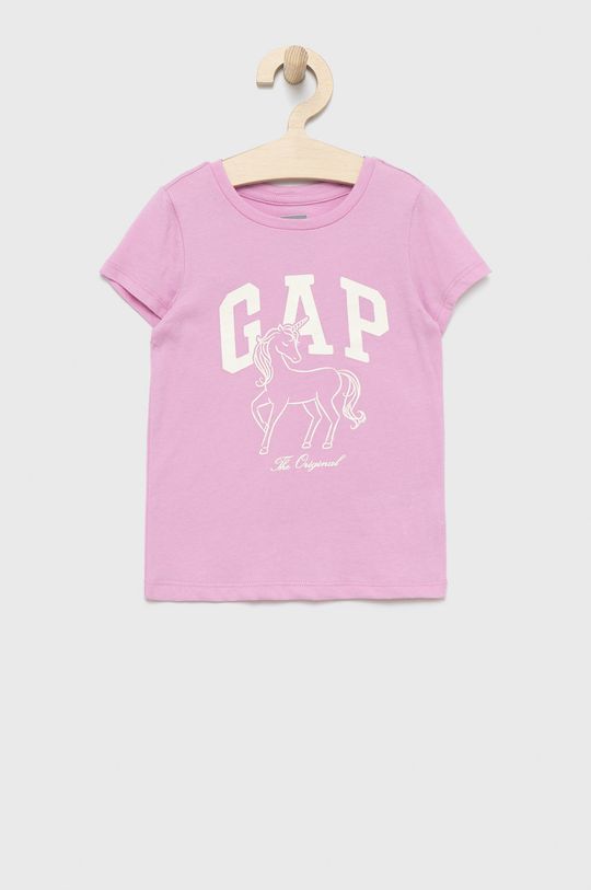 růžová Dětské bavlněné tričko GAP Dívčí