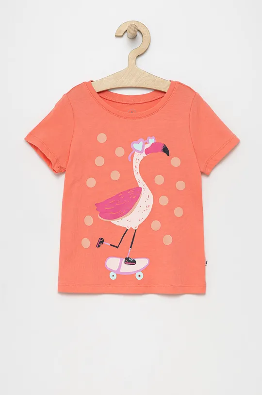 розовый GAP детская хлопковая футболка Для девочек