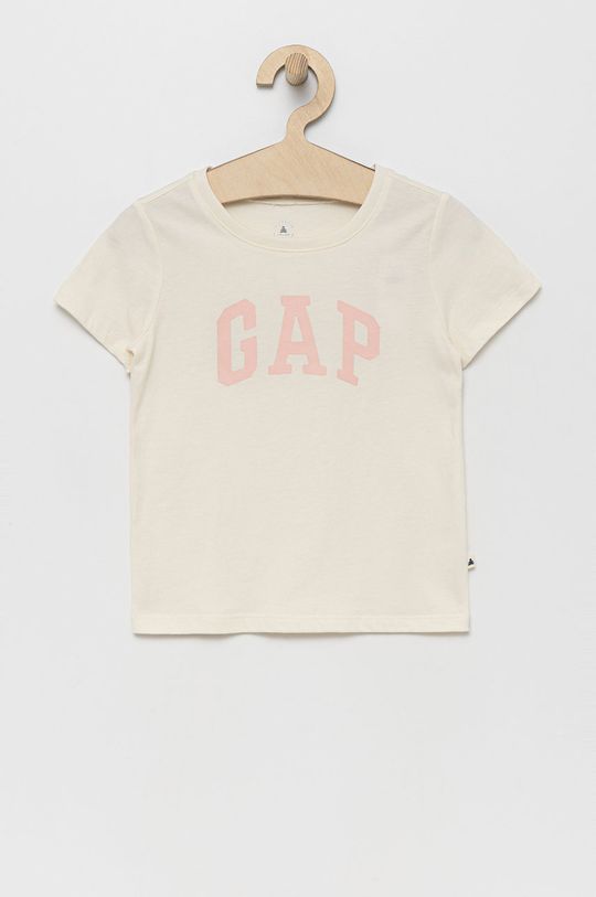 kremowy GAP t-shirt bawełniany dziecięcy Dziewczęcy