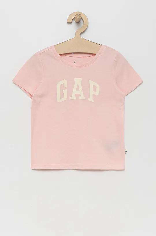 roza Dječja pamučna majica kratkih rukava GAP Za djevojčice