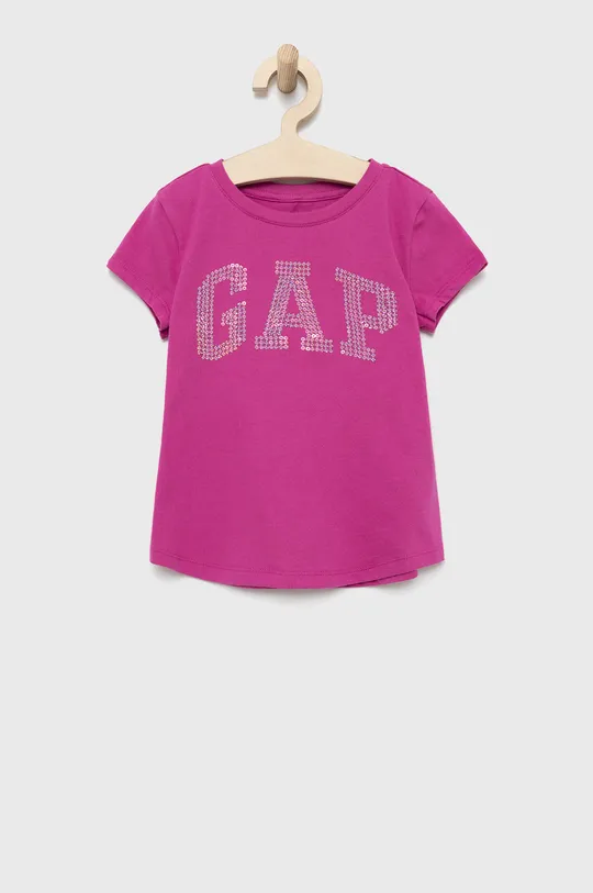 μωβ Παιδικό βαμβακερό μπλουζάκι GAP Για κορίτσια