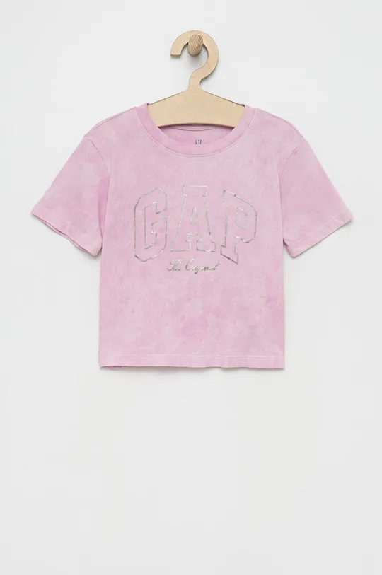 ružová Detské bavlnené tričko GAP Dievčenský
