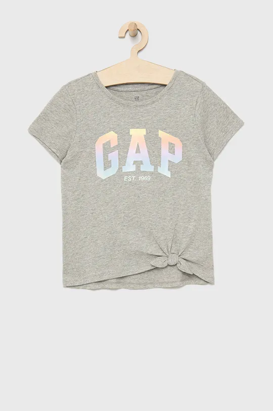 сірий GAP дитяча бавовняна футболка Для дівчаток
