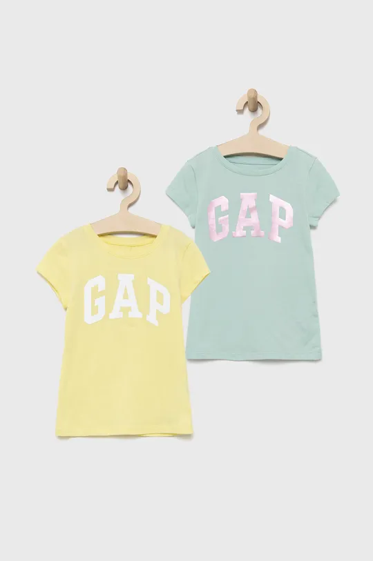 jasně žlutá Dětské bavlněné tričko GAP Dívčí
