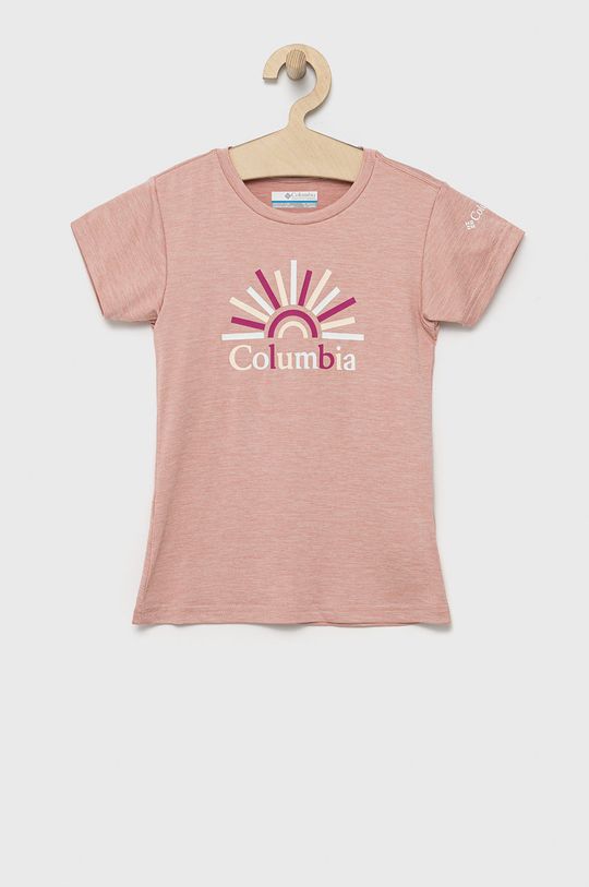 różowy Columbia t-shirt dziecięcy Dziewczęcy