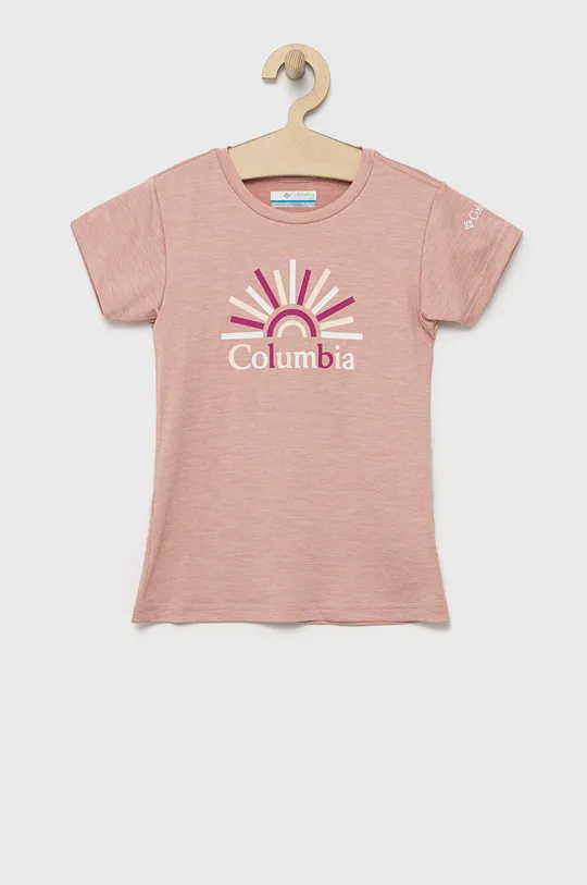 roza Otroška kratka majica Columbia Dekliški
