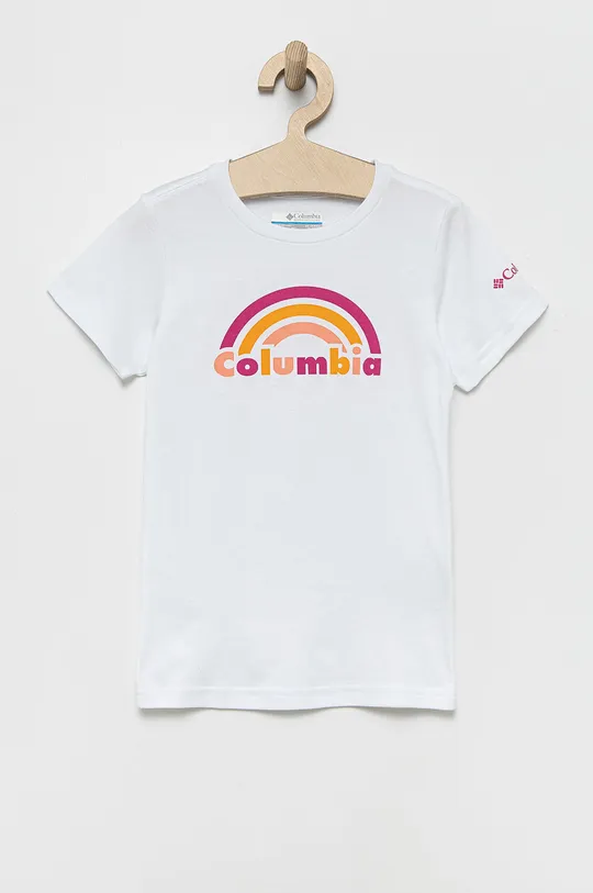 λευκό Παιδικό βαμβακερό μπλουζάκι Columbia Για κορίτσια