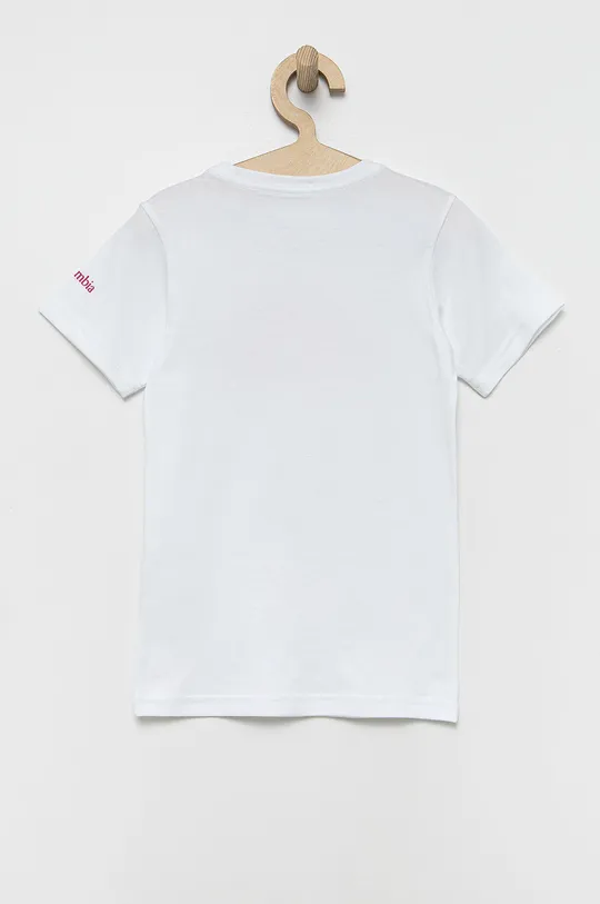 Otroška bombažna kratka majica Columbia bela