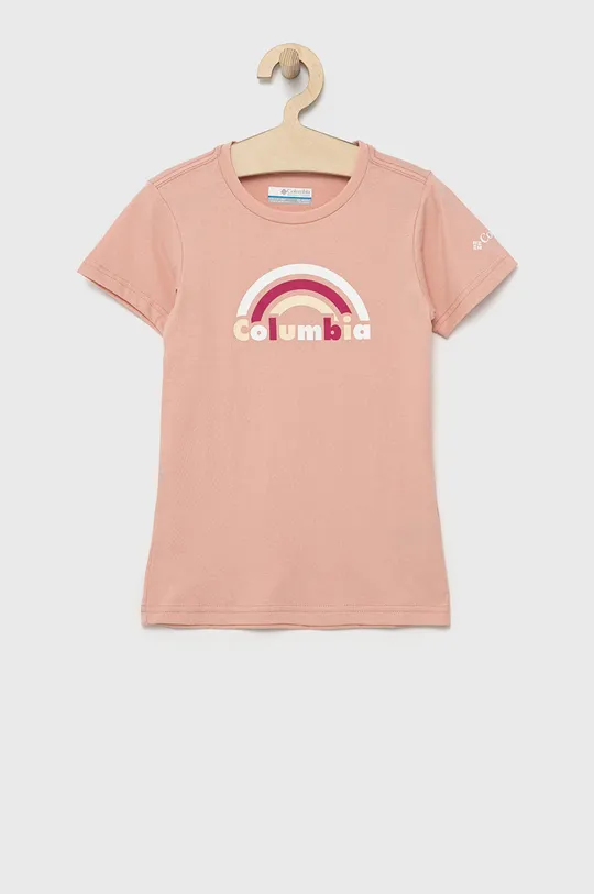roza Otroška bombažna kratka majica Columbia Dekliški