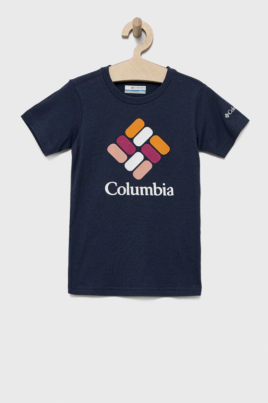 granatowy Columbia t-shirt bawełniany dziecięcy Dziewczęcy