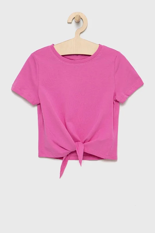 fioletowy Kids Only t-shirt bawełniany dziecięcy Dziewczęcy
