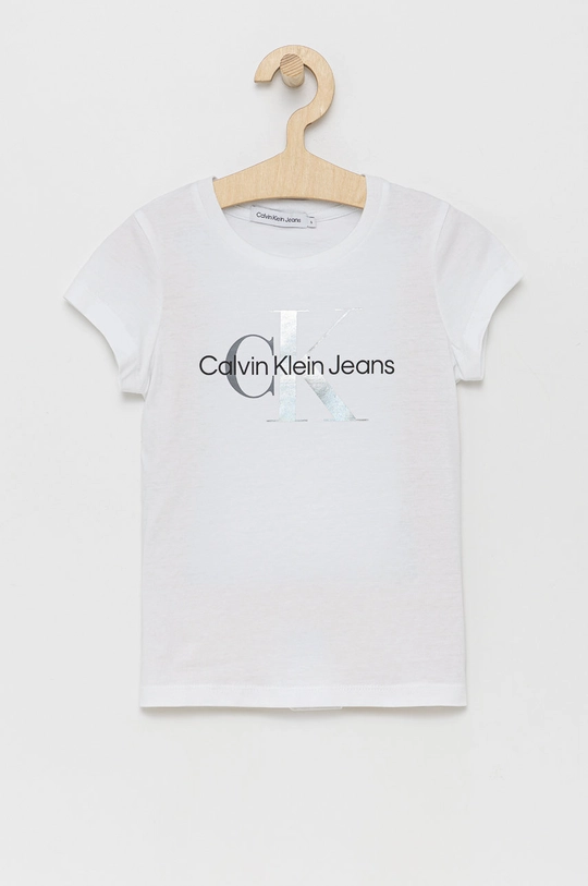 λευκό Calvin Klein Jeans - Παιδικό βαμβακερό μπλουζάκι Για κορίτσια