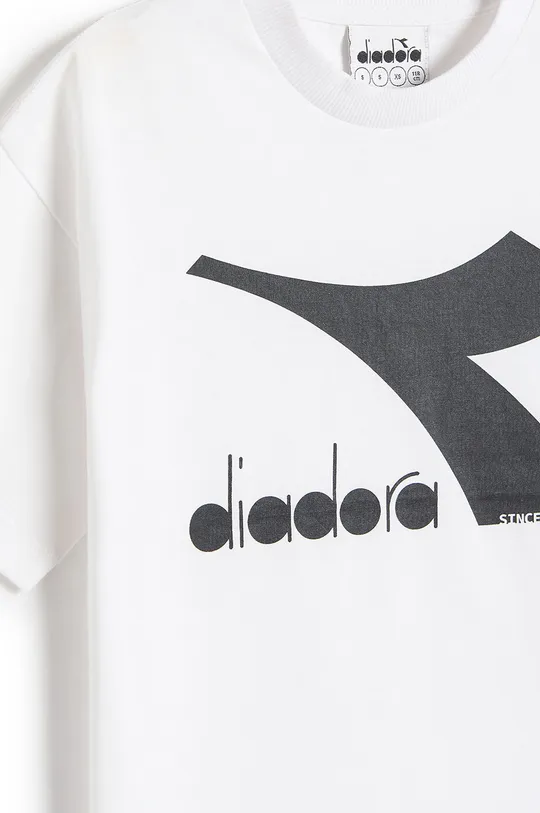 Dječja pamučna majica kratkih rukava Diadora bijela