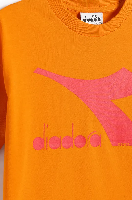 Παιδικό βαμβακερό μπλουζάκι Diadora πορτοκαλί