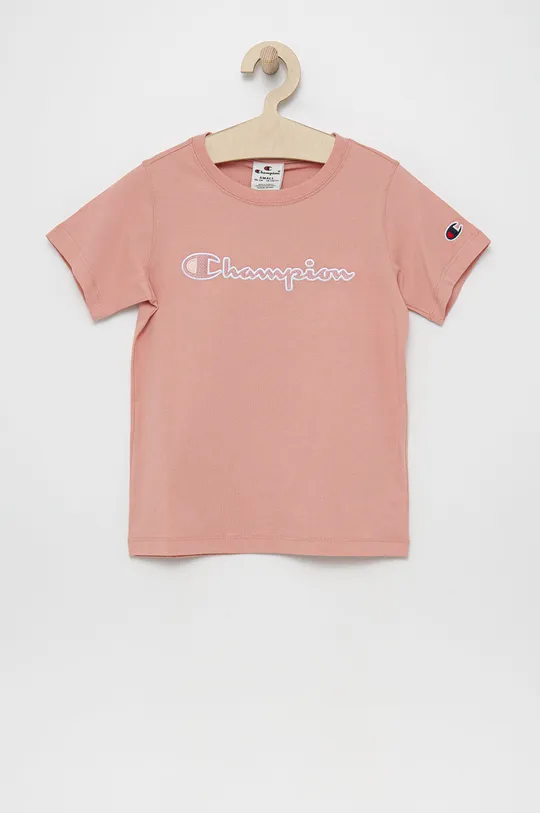 ροζ Παιδικό βαμβακερό μπλουζάκι Champion Για κορίτσια