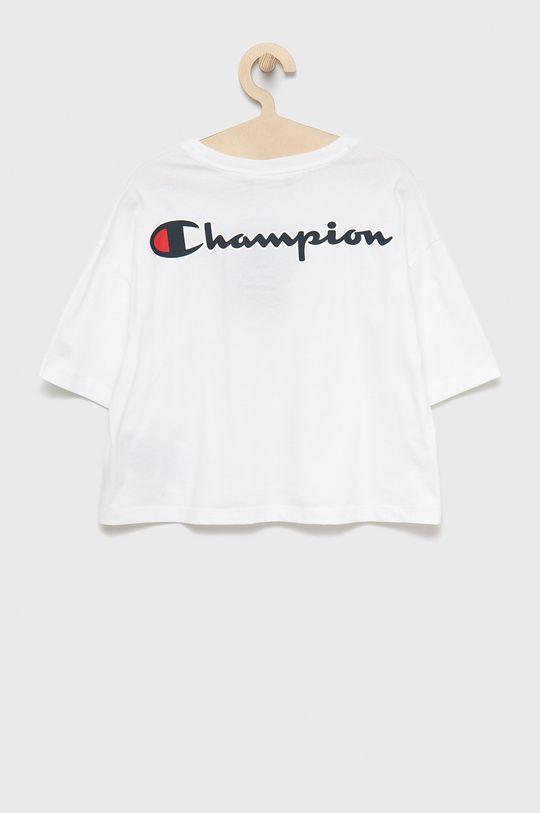 Champion t-shirt bawełniany dziecięcy 404337 biały