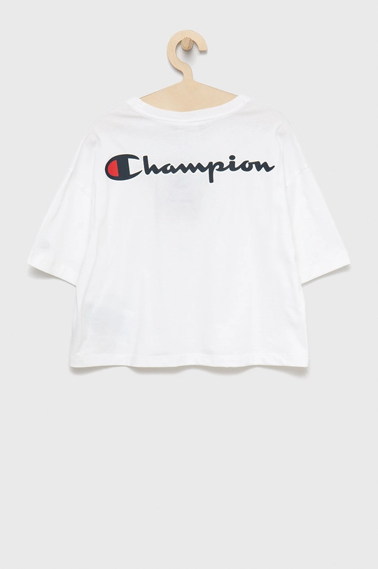 Champion t-shirt bawełniany dziecięcy 404337 biały