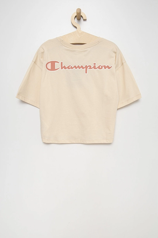 Champion t-shirt bawełniany dziecięcy 404337 beżowy