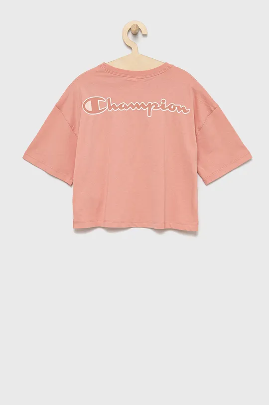 Champion t-shirt bawełniany dziecięcy 404337 różowy