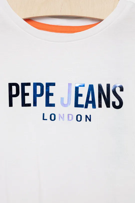 Dječja pamučna majica kratkih rukava Pepe Jeans bijela