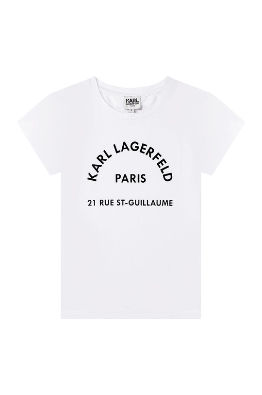 biały Karl Lagerfeld t-shirt dziecięcy Z15351.114.150 Dziewczęcy