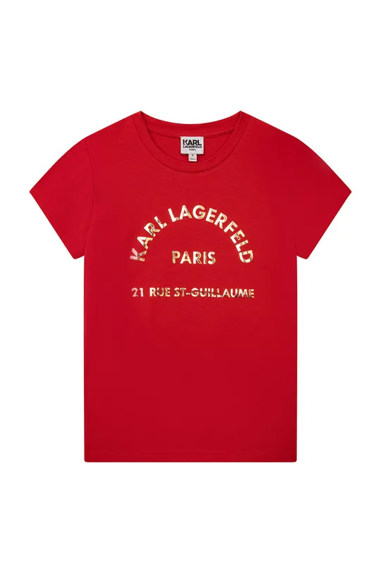 czerwony Karl Lagerfeld t-shirt dziecięcy Z15351.114.150 Dziewczęcy