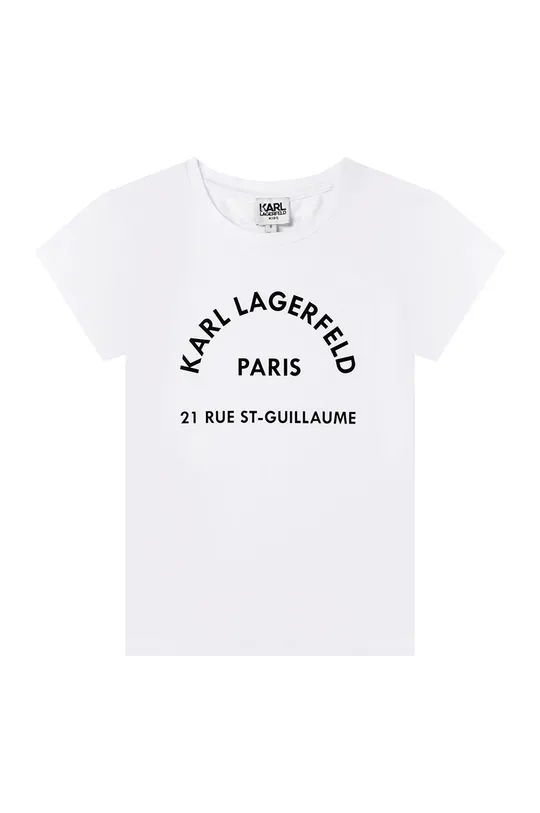 biały Karl Lagerfeld t-shirt dziecięcy Z15351.156.162 Dziewczęcy