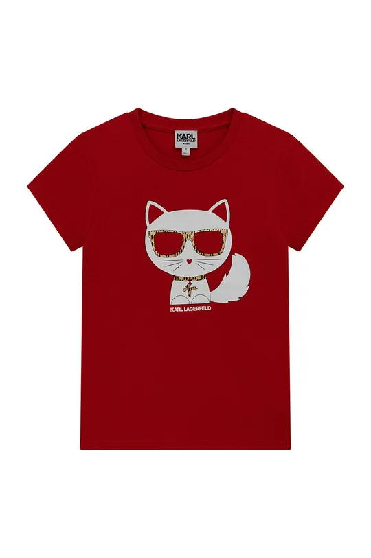 czerwony Karl Lagerfeld t-shirt dziecięcy Z15353.114.150 Dziewczęcy