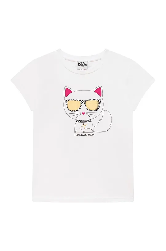 biały Karl Lagerfeld t-shirt dziecięcy Z15354.114.150 Dziewczęcy