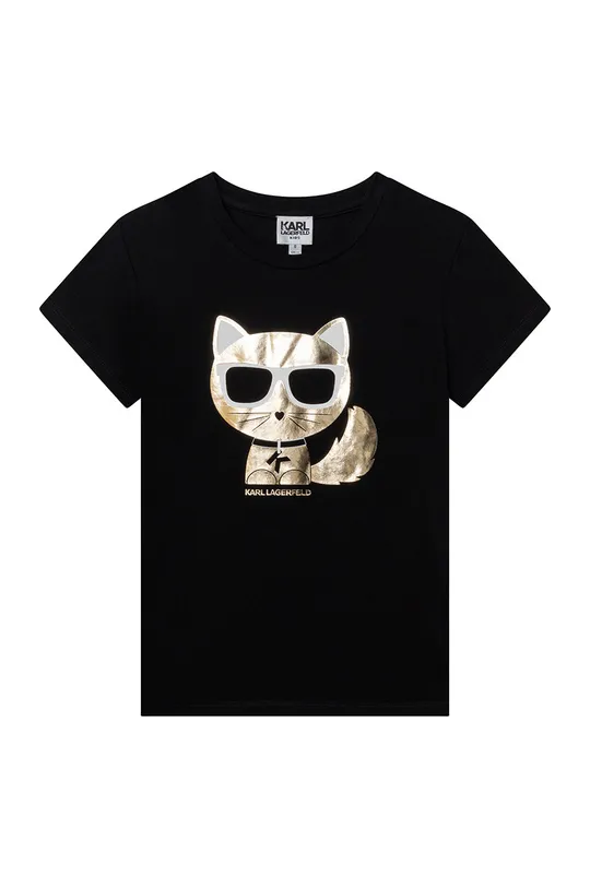 czarny Karl Lagerfeld t-shirt dziecięcy Z15358.114.150 Dziewczęcy