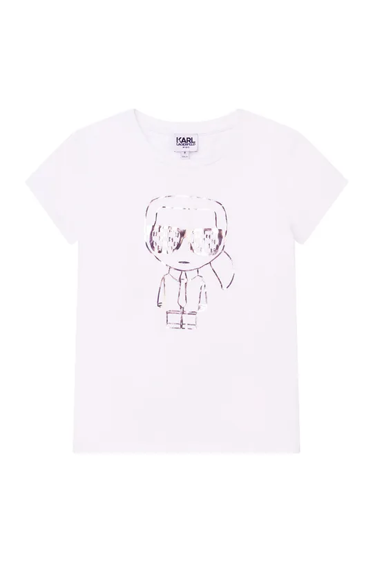 biały Karl Lagerfeld t-shirt dziecięcy Z15359.114.150 Dziewczęcy